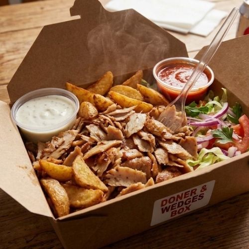 Chicken Doner Meat and Potato Wedges