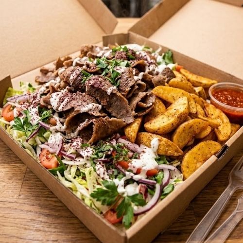 Doner Meat and Potato Wedges