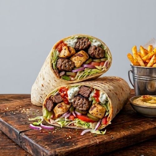 Chicken Shish and Kofte Combo Wrap