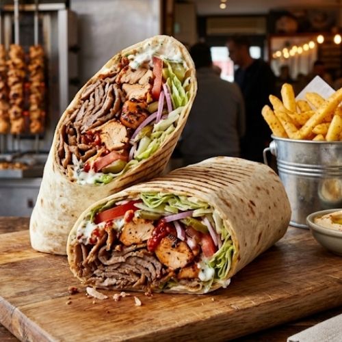 Doner and Chicken Shish Combo Wrap