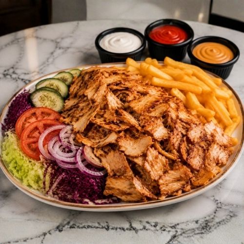 Chicken Doner Meat and Chips