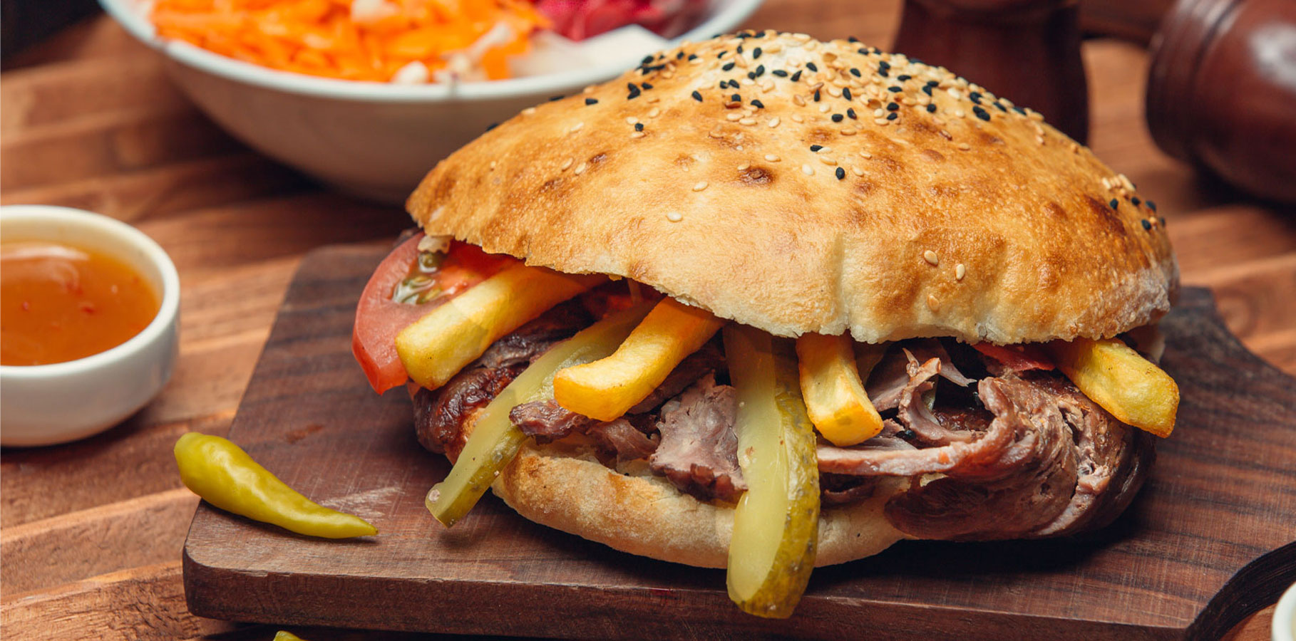 1/2 Burger with Doner